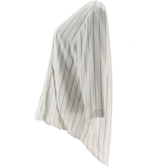 Lisa Rinna Collection Striped Cross Front Top - Picture 3 of 6